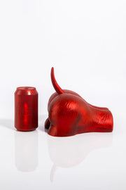 A product photo of a canine fleshlight taken from the side.