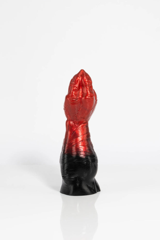 A product photo of a dragon claw dildo taken from the back.