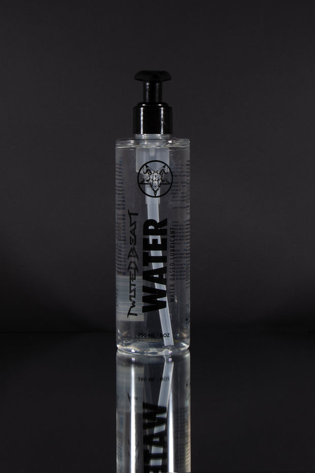 A product photo of a 250ml bottle of Slick water-based lube.